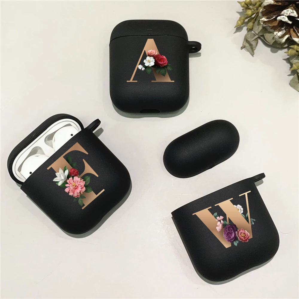 Чехол для Apple AirPods 1 2 мягкий силиконовый защитный чехол с золотым цветочным