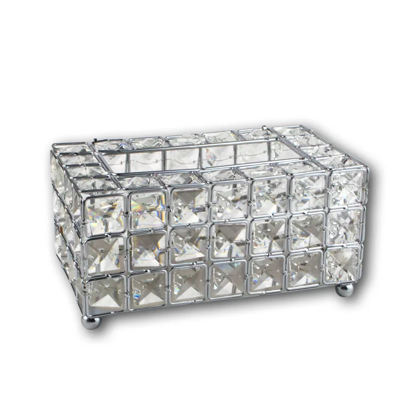 Коробка для хранения салфеток блестящий золотой серебряный стеклянный бумажный