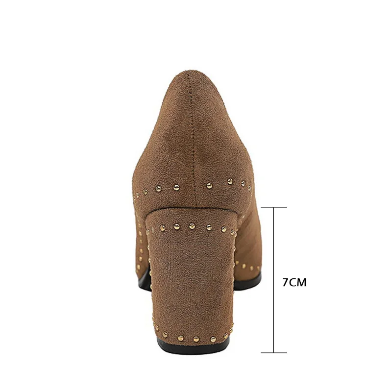 

BIGTREE Shoes Heels Woman Pumps Women Shoes Sexy High Heels Shoes Block Heels Metal Decor Dress Shoes Fashion Stiletto Heels