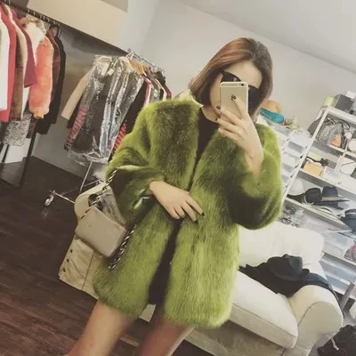 

Top brand High-end New Style Fashion Women Faux Fur Coat 18S4 high quality