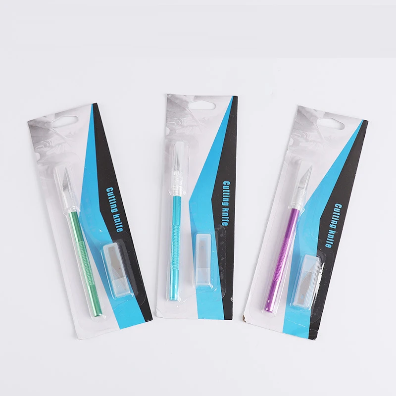 

6 Colour Non-Slip Metal Scalpel Knife Tools Kit Cutter Engraving Craft knives+5pcs Blades Garage Kits tools