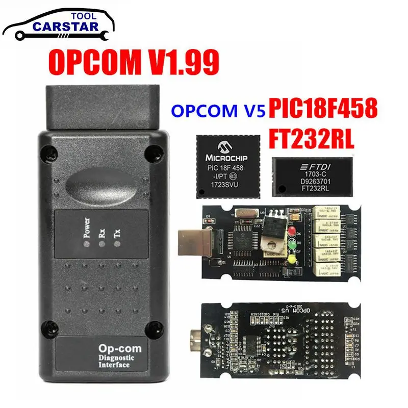Прошивка OPCOM V1.99/1,95/1,78/1,70/1,65 OBD2 для CAN-BUS считывателя кодов для Opel OP COM OP-COM диагностический чип PIC18F458 FTDI