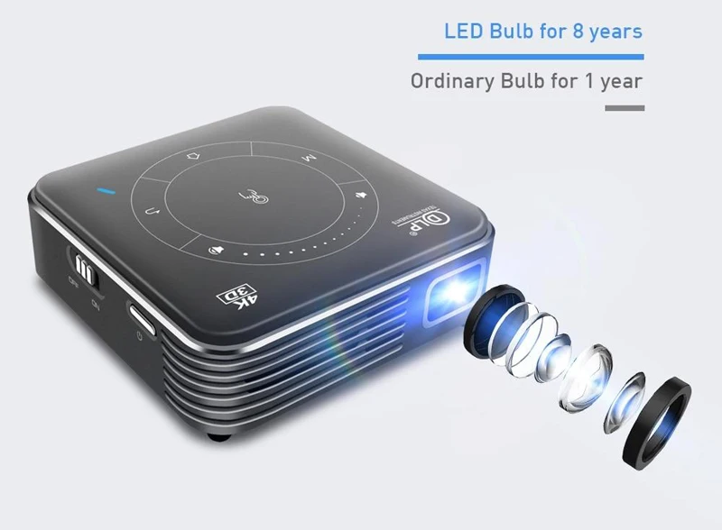

DLP P11 Android 9.0 4k projector DDR4 2GB 16GB mini portable LED projector wifi bluetooth 3D Home cinema projector vs P10