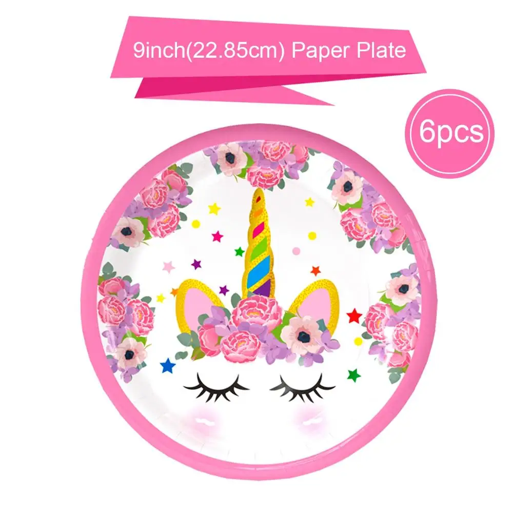 Одноразовая посуда FENGRISE в виде единорога для вечеринки украшение дня рождения