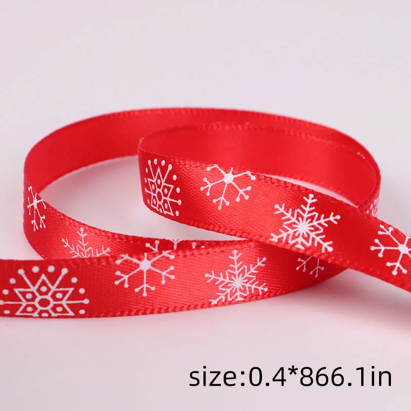 Christmas Ribbon Snowflake Printed For Handmade Craft Gift Wrapping Party Decorations | Дом и сад