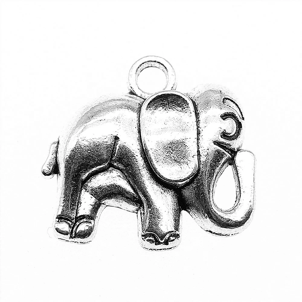 

3Pcs 21x20mm Elephant Charms Hand Made Jewelry Accessories For Jewelry Making Antique Silver Color Alloy Charms
