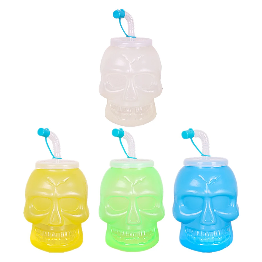 4 шт. кружка с ремнем для Хэллоуина Череп голова Скелет Пластик чашки стаканы сока
