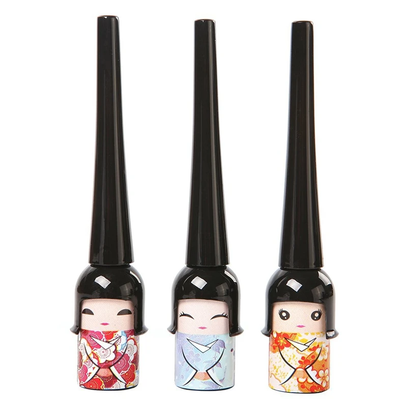 Милая японская кукла водонепроницаемая черная жидкая подводка для глаз Ручка