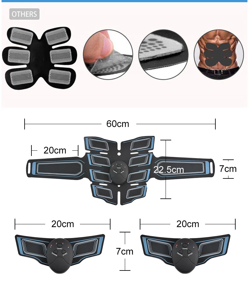 

Unisex Eletric Muscle Stimulator Muscle Stimulator Electric Stimulation Abdominal Belt EMS Massage Anti-Cellulite Sprot Massager