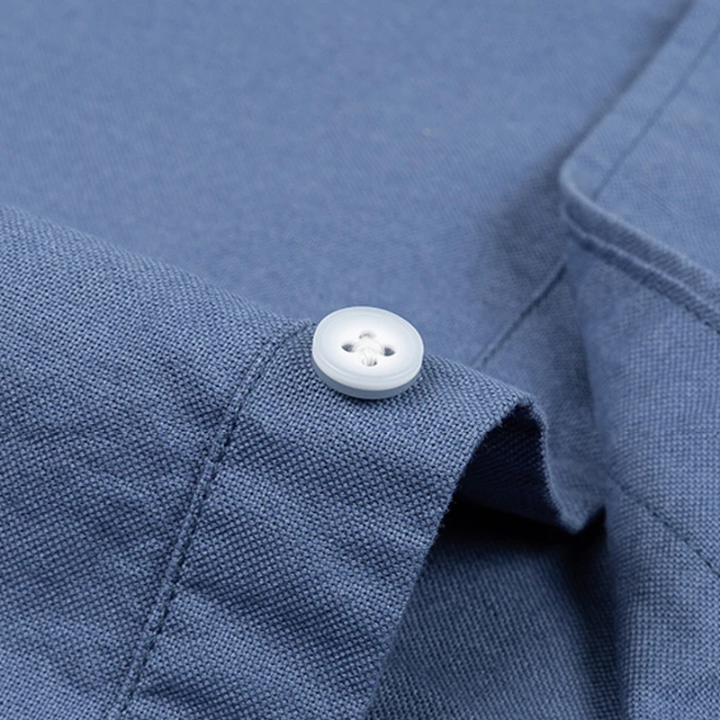 Aoliwen brand 2021 Men's Casual Long Sleeve Dress Shirts Formal Business Button Simple Basic Design Work Office Tops Shirt