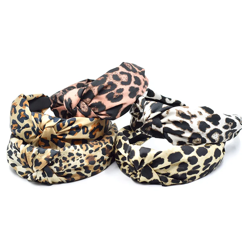 Bohemian Leopard Knot Hairband Ladies Ethnic Geometric Pattern Snake Animal Print Knotted Hair Accessories |