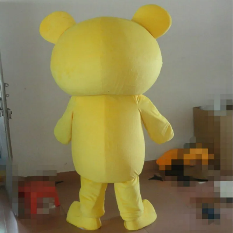 Костюм талисмана с желтым медведем Карнавальные меховые костюмы Вечерние для