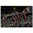 Lebron James Dunks, баскетбольная шелковая ткань, яркая декоративная наклейка