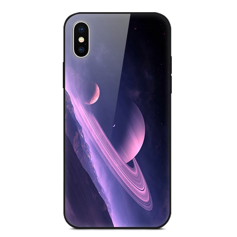 Чехол для iPhone 6 6s Plus чехол из закаленного стекла 7 8 X XS XR Xs Max звездное небо звезды