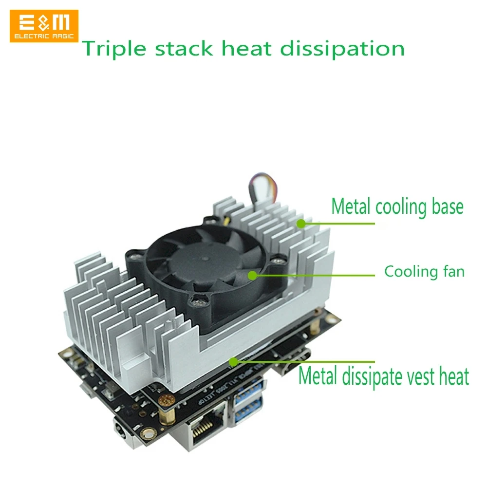 

Dissipate Heat Cooling Fan for NVIDIA Jetson Nano Integrate Radiator Xavier NX Kit Component Accessories AI Development