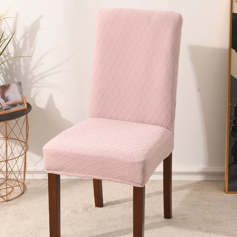 Жаккардовые простые Стрейчевые Чехлы для обеденных стульев съемные чехлы