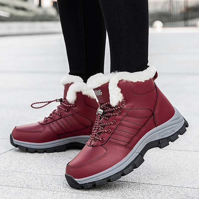 

2021 Winter Warm Sports Boots Women Thermal Fur Mountain Trekking Shoes Mountain Snow Boots Sports Designer Outdoor Sneakers