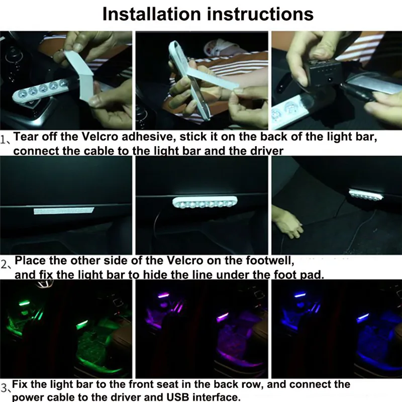 

Car Interior Decoration Colorful Atmosphere USB LED Ambient Light for Chevrolet Cruze Captiva Buick Regal gs Encore Nissan Tiida