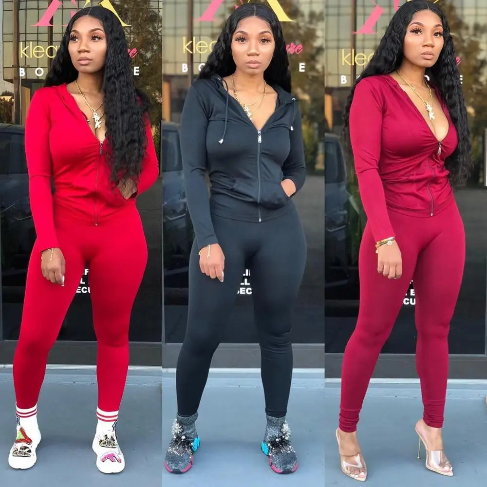 Wjustforu комплект из двух предметов спортивный костюм для женщин осенне-зимние топы