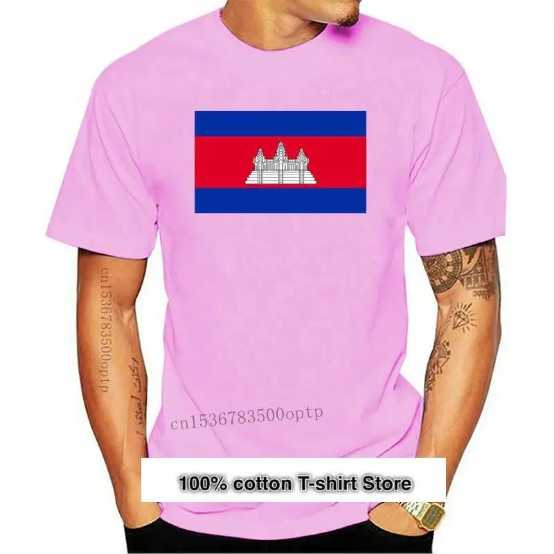 

Camiseta con la bandera de Cambodia, camiseta con pegatina gratis, KHM KH