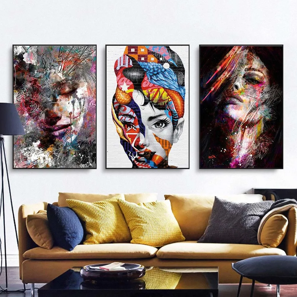 

Color Oil Painting African Woman Canvas Painting Abstract Figure Sexy Posters Wall Art Canvas Pictures For Living Room Decor