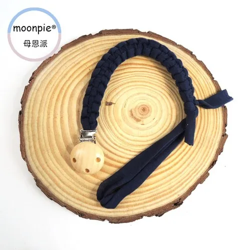 Moonpie новая хлопковая ткань ручной вязки пустышки цепи черный серый тканевая цепочка крючком детские соски цепи - Цвет: dark blue wood