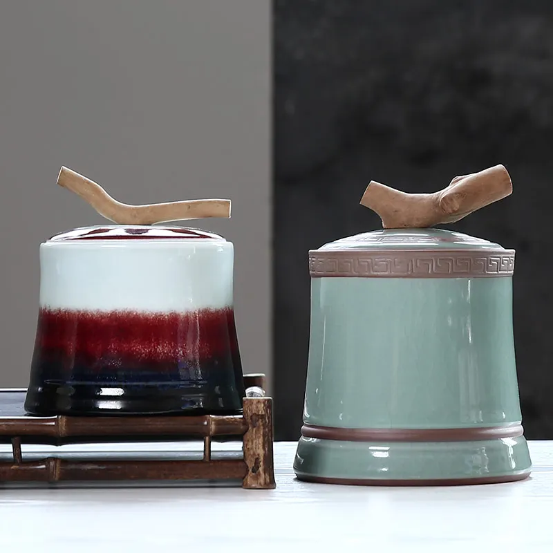 Художественная чайная банка керамический контейнер для хранения китайские