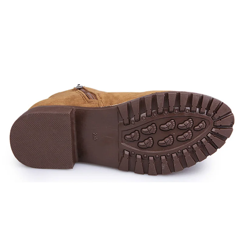 Женские ботинки челси на низком каблуке теплые плюшевые ботильоны молнии сезон