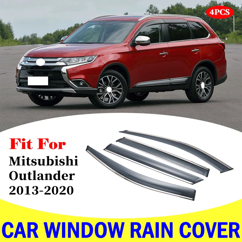 For Mitsubishi Outlander 2013-2020 Car window rain cover Visor Vent Shades Window Sun Rain Guard  car accessories 4pcs