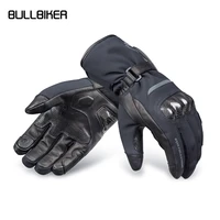 motorcycle leather waterproof gloves long winter riding full finger warm touch screen cycling carbon fiber protection gear