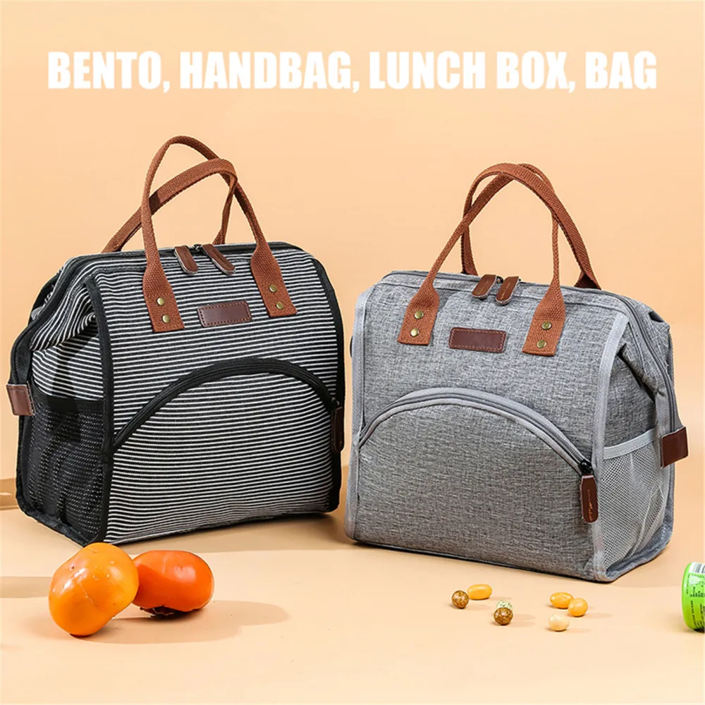

Large Capacity Waterproof Oxford Tote Lunch Bag Thermal Food Picnic Lunch Bags Fresh Insulation Upgraded Lining