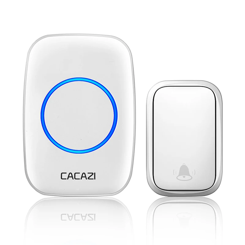 1 button 1 receiver CACAZI беспроводной водонепроницаемый автономный дверной звонок без батареи требуется передатчик 1 2 3 приемник США ЕС Великобритания AU вилка домашний звонок - Цвет: 1 button 1 receiver