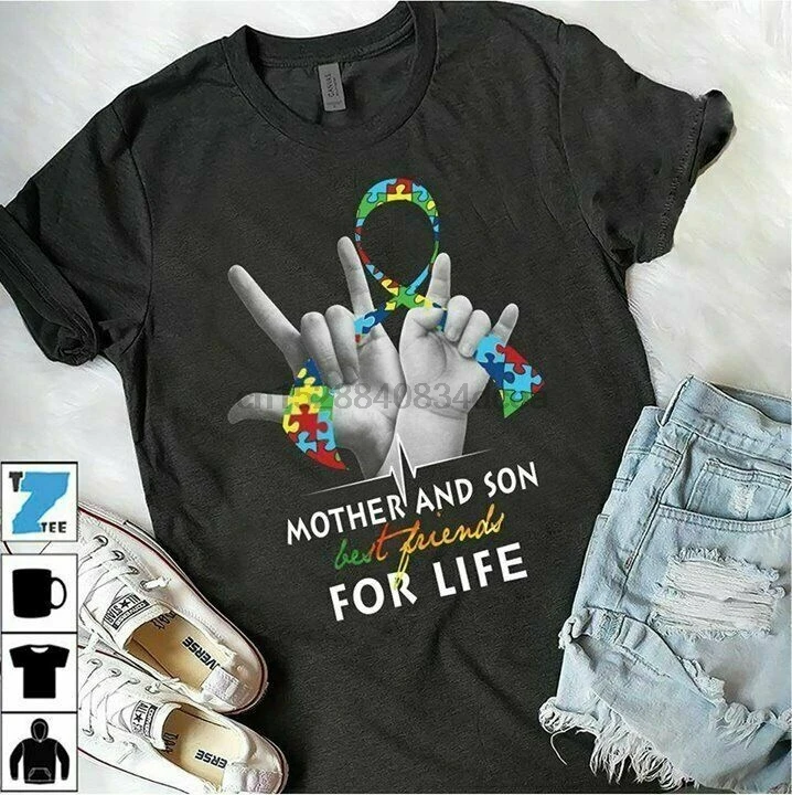 

Autism Mother And Son Best Friend For Life Unisex T Shirt Size S 3Xl