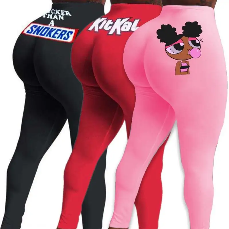 

Casual Print Solid Skinny Bottoms