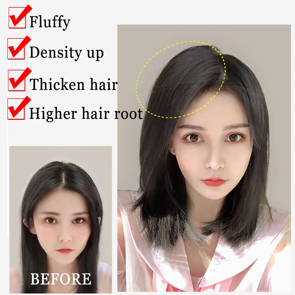 MUMUPI invisable seamless layered hair cut Hair Pieces Extensions fringed top knot side-swep bang Clip-On Bang | Шиньоны и парики