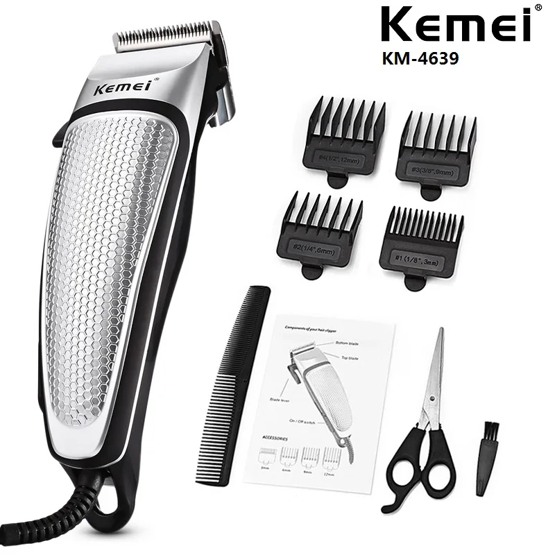 

Kemei 4639 Electric Clipper Mens Hair Clippers Professional Trimmer Household Low Noise Beard Machine Personal Care Haircut Tool