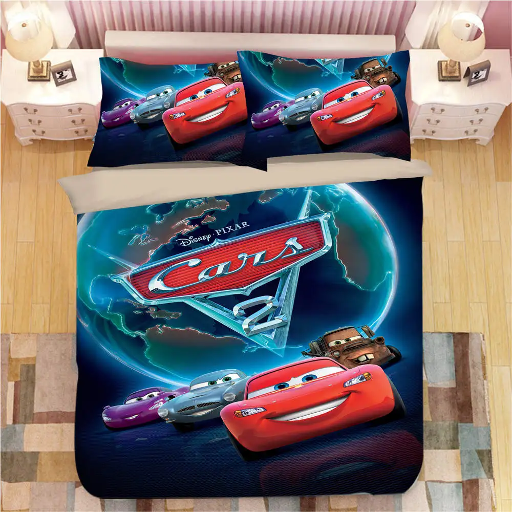 Disney Bedding 2 3D Постельные принадлежности двойной размер одеяло пододеяльники набор Дисней Mc queen принт автомобиля постельное белье королева покрывала дети детская спальня 3 шт. Лидер продаж - Цвет: Disney Bedding 2