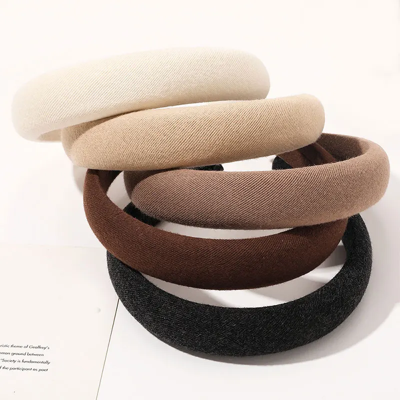 

Female Bezel Padded Headband Women Korean Style Hair Hoop Solid Thick Head Hoop Fashion Hairbands Headdress Hair Accessories