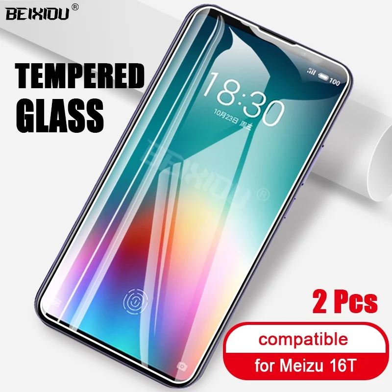 2 шт Полное закаленное стекло для Meizu 16T защита экрана 2.5D 9h защитная