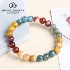 JD натуральный Alxa Агат камень браслет многоцветный Гоби бусины ювелирные камни Исцеление энергии бусины браслет для женщин и мужчин