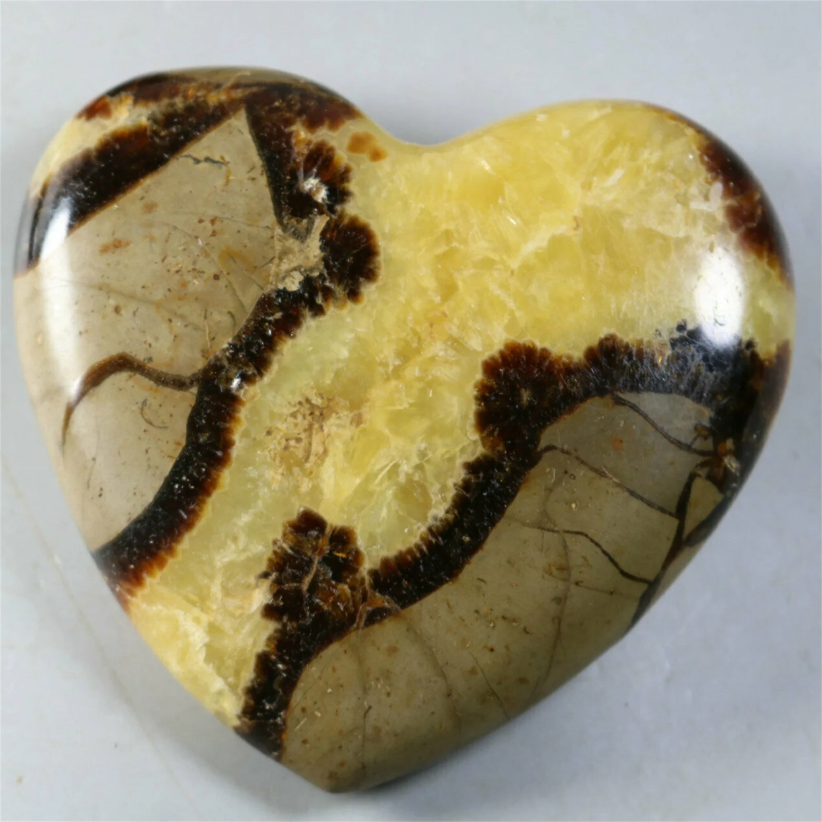 

Polished DRAGON SEPTARIAN Crystal geode HEART From Madagascar 200-240g