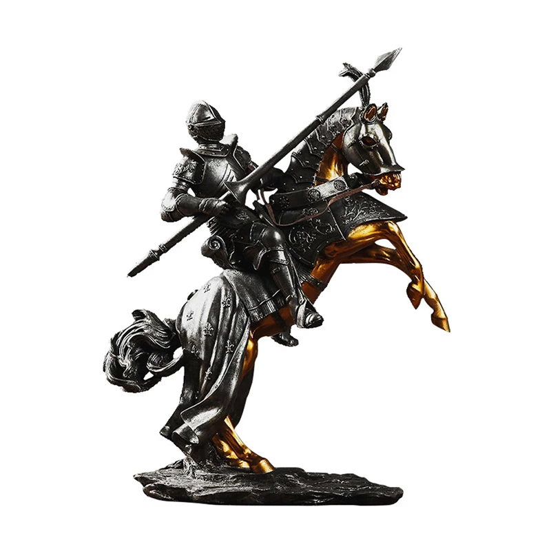 

Exquisite Resin knight Sculpture For Home Decoration Accessories Ancient Rome Armor Warrior Figurines Miniaturfe Model Boys Gift