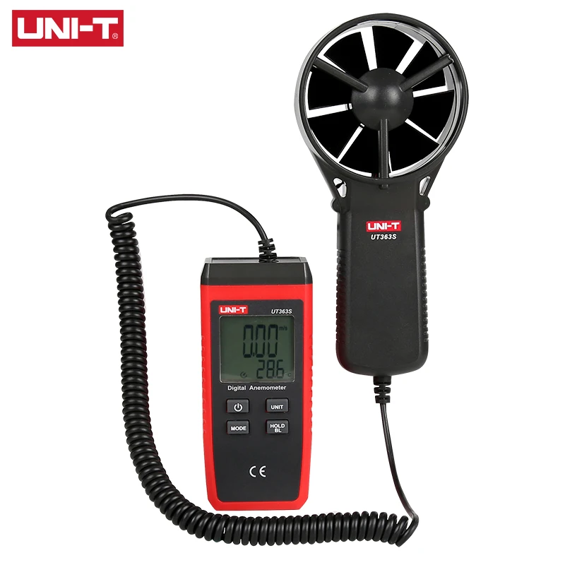 Мини-анемометр UNI-T UT363S большой ЖК-дисплей ветровая лопасть уровень ветра 1 ~ 12