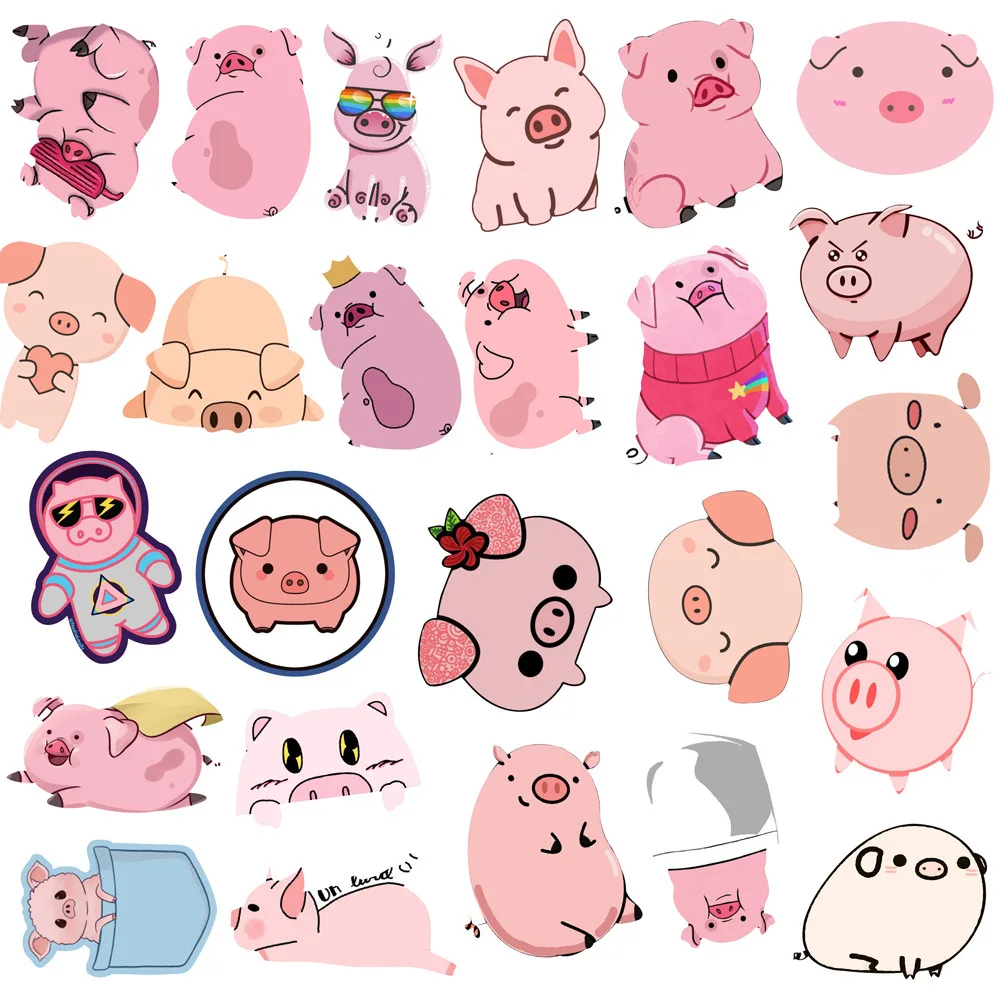 

10/50Pcs Creative kawaii Self-made Pink toot pig Stickers/ Beautiful Stickers /Decorative Sticker /DIY Craft Photo Albums