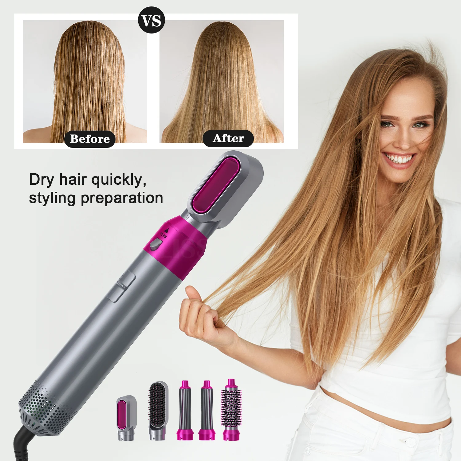 

5 in 1 Multifunctional Hair Dryer Hot Air Comb Hair Dryer Brush Professional Hair Straightener Hair Curler