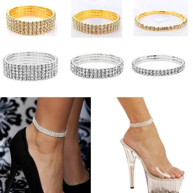 1 шт. эластичные браслеты на ногу для женщин в стиле бохо браслет со стразами