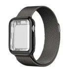 Чехол + ремешок для Apple Watch band 45 мм 41 мм 40 мм 44 мм, Магнитный чехол с покрытием и ремешок из нержавеющей стали для iWatch Series 5 4 3 SE 6 7