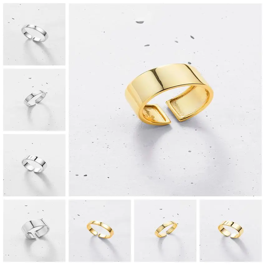 

MC Регулируемая Открытие кольца 925 пробы серебра Для женщин Bague серебро 925, хорошее ювелирное изделие, в Корейском стиле, в стиле "багет" серебр...