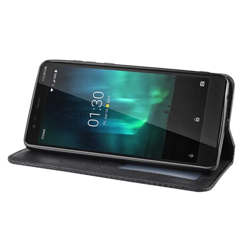 Чехол-книжка для Nokia 3 1 C кожа тонкий с отделением карт и магнитной застежкой |
