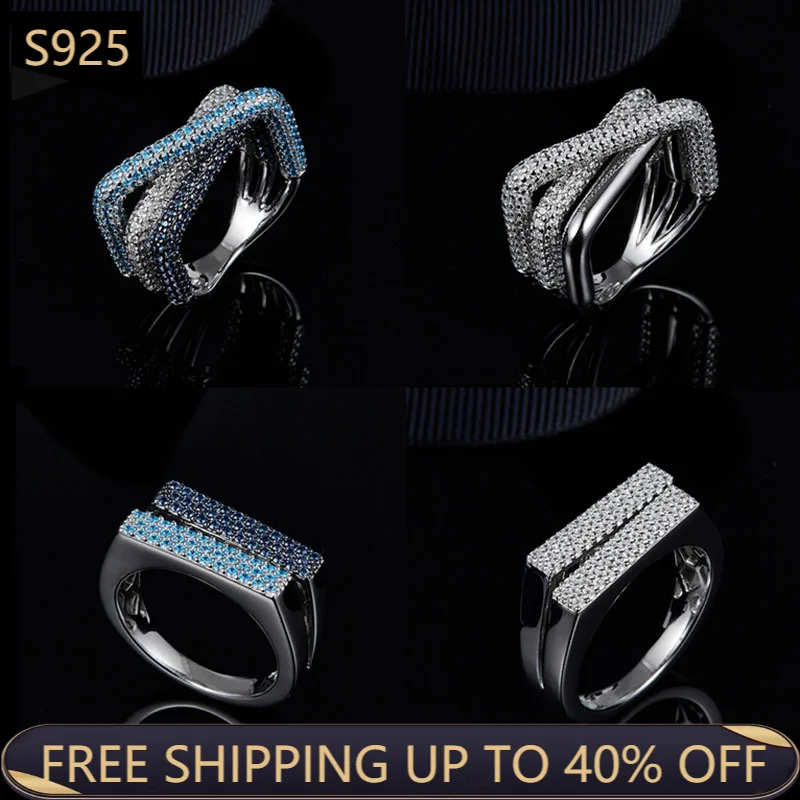 

925 Sterling Silver Ring Multicolor Zircon Luxury Brands Monaco Jewelry Couples Ring Valentine's Day Girl Birthday Party Gift